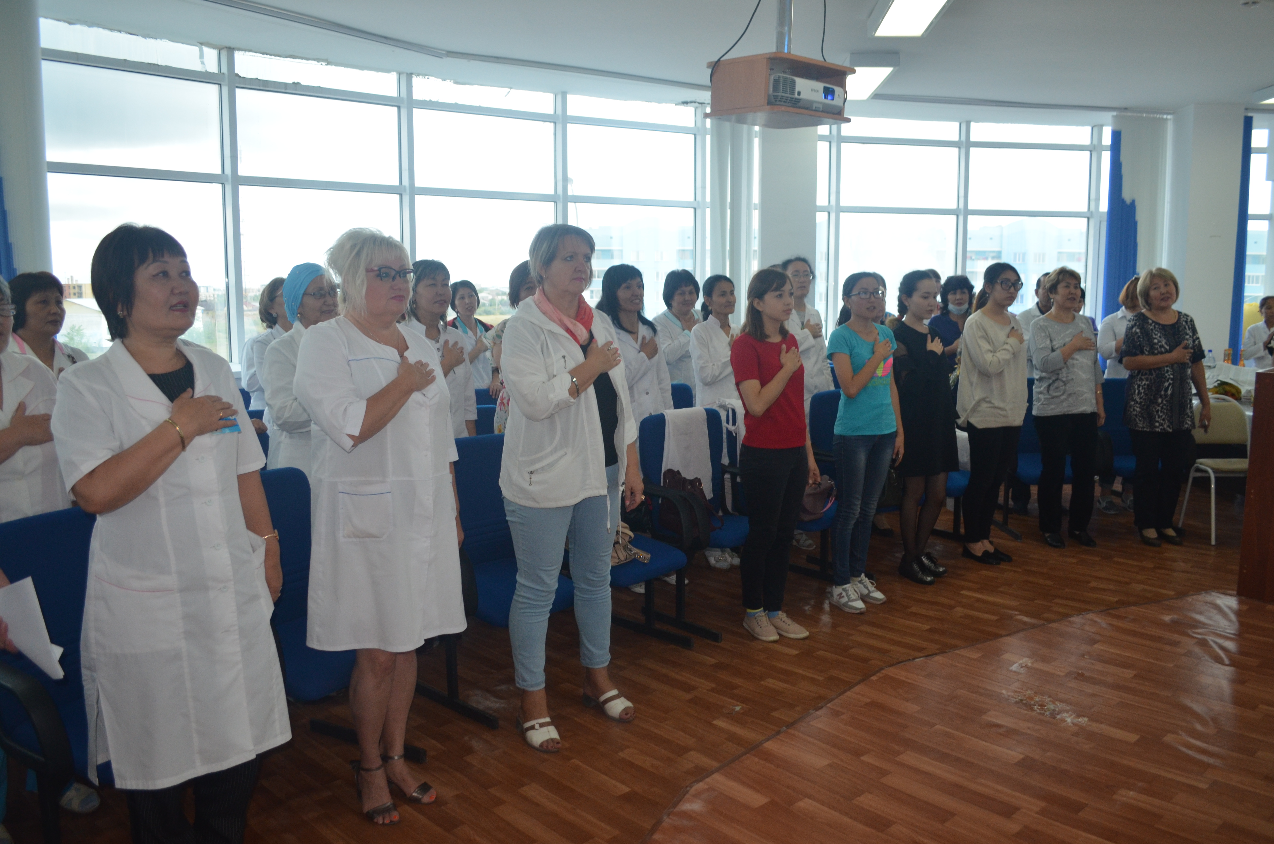  В поликлинике состоялось торжественное собрание посвященное ко дню Конституции Республики Казахстан. 