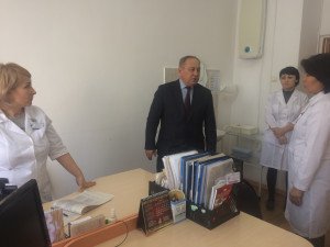 Визит Руководителя управления здравоохранения Павлодарской области Мукашева О.С. в Поликлинику Павлодарского района