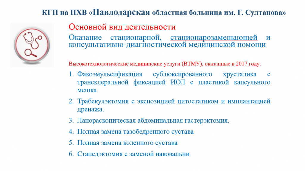 ИНФOГРАФИКА: КГП на ПХВ «Павлодарская областная больница им. Г. Султанова» итоги 2017 года