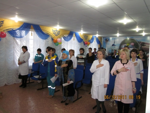 6 июня 2013 года общей планерке КГКП «Станция скорая и неотложной медицинской помощи города Павлодара» состоялась торжественное собрание по случаю дня госудаственной символики РК