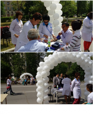 День Астаны.  Празднование на центральной улице города Аксу - 6 июля 2015 года.