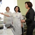 Посещение централизованного лабораторного и эндоскопического отделений Павлодарского областного диагностического центра Министром здравоохранения Республики Казахстан Каирбековой С.З.