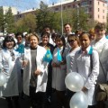 1 мая медицинские работники поликлиники № 2 в составе 20 человек приняли участие в праздничных мероприятиях