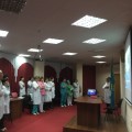 Торжественное поздравление главного врача Отарбекова А.Т.сотрудников поликлиники с Днем Первого Президента Республики Казахстан.